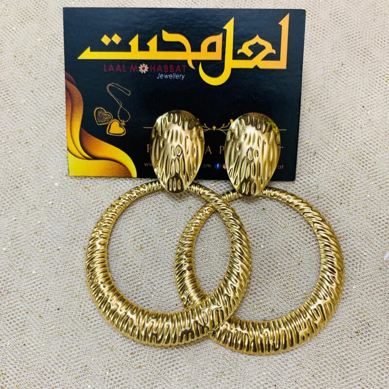Golden Metal Earrings(Circle)