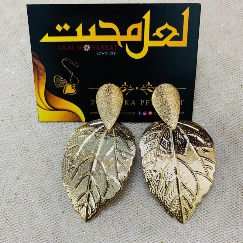 Golden Metal Leaf Earrings